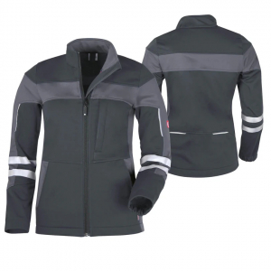 Da-Softshelljacke ecoFlex +Refl.17353 schwarz/grau
