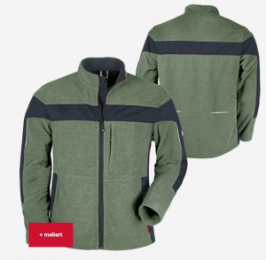 Herren-Fleecejacke ecoFlex oliv/ meliert schwarz
