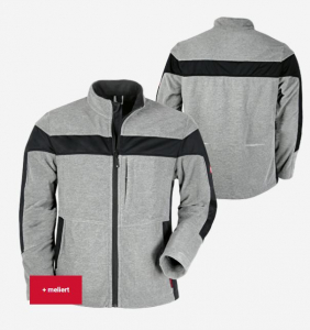 Herren-Fleecejacke ecoFlex grau meliert/schwarz