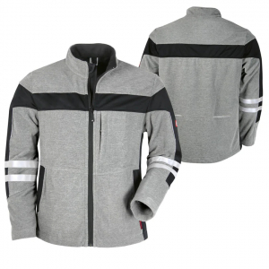 He-Fleecejacke ecoFlex +Ref17353 grau meliert/schw