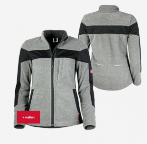 Damen-Fleecejacke ecoFlex grau meliert/schwarz