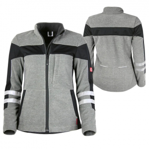 Da-Fleecejacke ecoFlex +Ref17353 grau meliert/schw