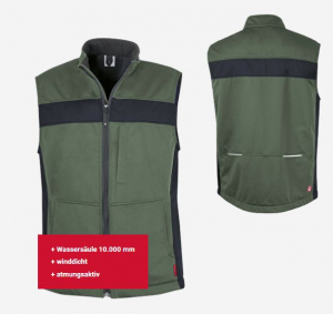 Softshell-Weste ecoFlex oliv/schwarz