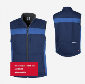 Softshell-Weste ecoFlex marine/blau