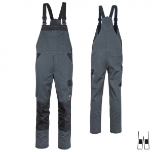 Latzhose ecoLight +KT dunkelgrau/schwarz