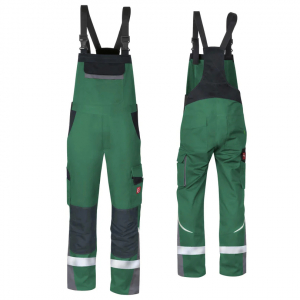 Latzhose ecoRover +Refl. 17353 grün/schwarz/grau