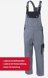 Latzhose Top Runner grau/schwarz