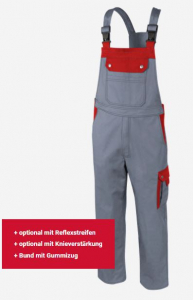 Latzhose Top Runner grau/rot