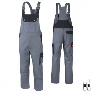 Latzhose Top Runner +KT grau/schwarz