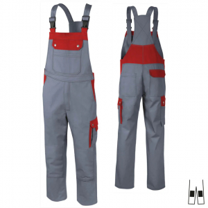 Latzhose Top Runner +KT grau/rot