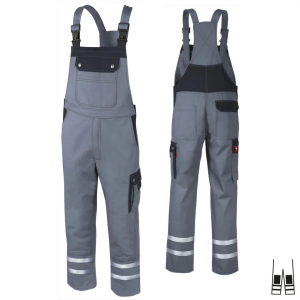 Latzhose Top Runner +KT+Ref grau/schwarz