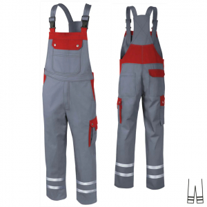 Latzhose Top Runner +Ref grau/rot