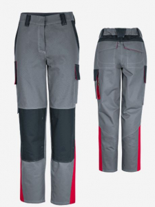 Damenhose ecoRover Safety +CH grau/schwarz/rot