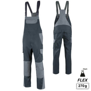 Latzhose ecoRover Safety Flex +CH schwarz/grau