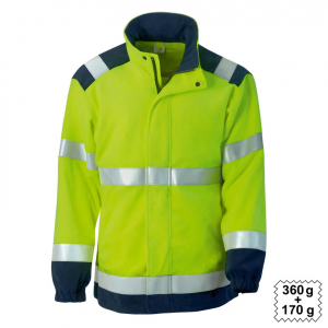 Warn-Fleecejacke Multinorm warngelb/marine