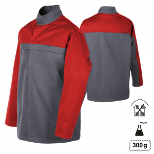 Jacke Multinorm oAußentaschen +CH grau/rot