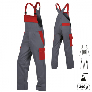 Latzhose Multinorm oLT+BT+CH dunkelgrau/rot