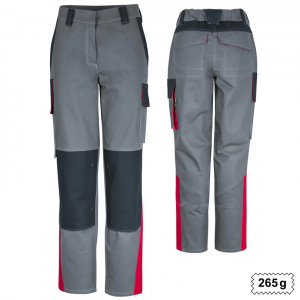 Damenhose ecoRover Safety oCH grau/schwarz/rot