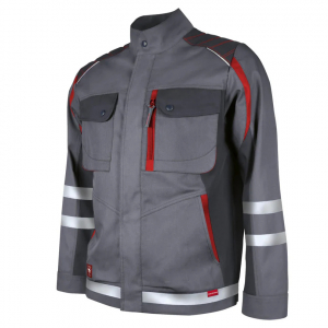 Bundjacke Elements +Refl. 17353 grau/dgrau/rot