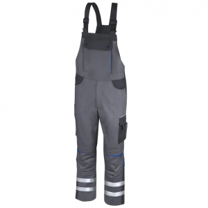 Latzhose Elements +Refl. 17353 grau/dgrau/blau
