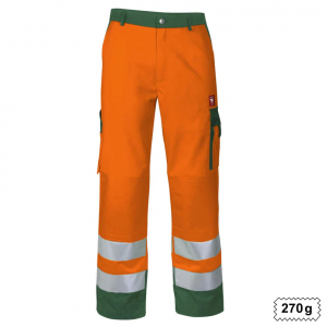 Bundhose Warnschutz +KT warnorange/grün