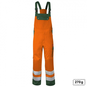 Latzhose Warnschutz +KT warnorange/grün