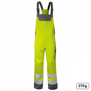 Latzhose Warnschutz +KT warngelb/grau
