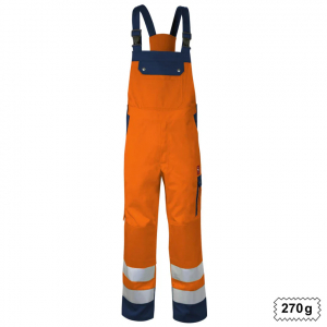 Latzhose Warnschutz +KT warnorange/marine