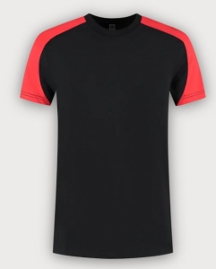 Tricorp T-Shirt Bicolor Redefined, Black-Brightred