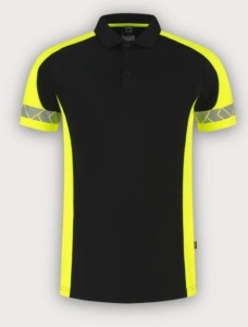 Tricorp Poloshirt Reflective Redefined, Black-Fluor Yellow