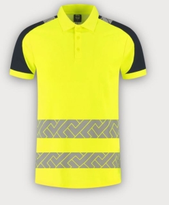 Tricorp Warnschutz Poloshirt Visibility Redefined Industriell Waschbar, Fluor Yellow-Ink