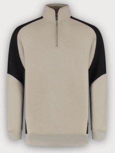 Tricorp 1/4 Zip Sweatshirt Bicolor Redefined, Sand-Black
