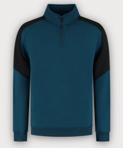 Tricorp 1/4 Zip Sweatshirt Bicolor Redefined, Teal-Black