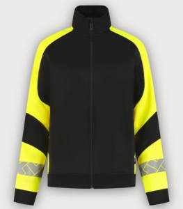 Tricorp Warnschutz Sweatjacke Reflective Redefined Damen, Black-Fluor Yellow