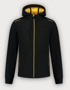 Tricorp Softshelljacke Kapuze Accent, Black-Yellow
