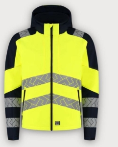 Tricorp Warnschutz Softshelljacke Kapuze High Vis Redefined, Fluor Yellow-Ink