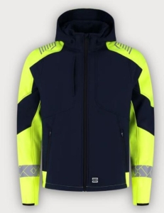 Tricorp Warnschutz Softshelljacke Kapuze Reflective Redefined, Ink-Fluor Yellow