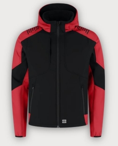 Tricorp Softshelljacke Kapuze Bicolor Redefined, Black-Brightred