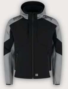 Tricorp Softshelljacke Kapuze Bicolor Redefined, Black-Grey