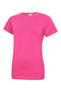 Uneek-Clothing-Ladies Classic Crew Neck T-Shirt, hot pink