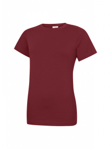 Uneek-Clothing-Ladies Classic Crew Neck T-Shirt, maroon