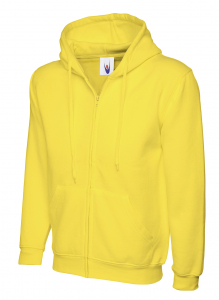 Uneek-Clothing-Adults Classic Full Zip Hooded Sweatshirt, yellow