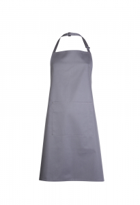 Uneek-Bib Apron with Pocket, dark grey