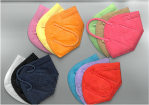 Famex Fagomed FFP2 Atemschutzmaske, bunt, 12farbig gemischt, für Frauen, Box á 12 Stück