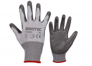 GOTEC-Schnittschutzhandschuh aus HDPE, PU beschichtet, grau